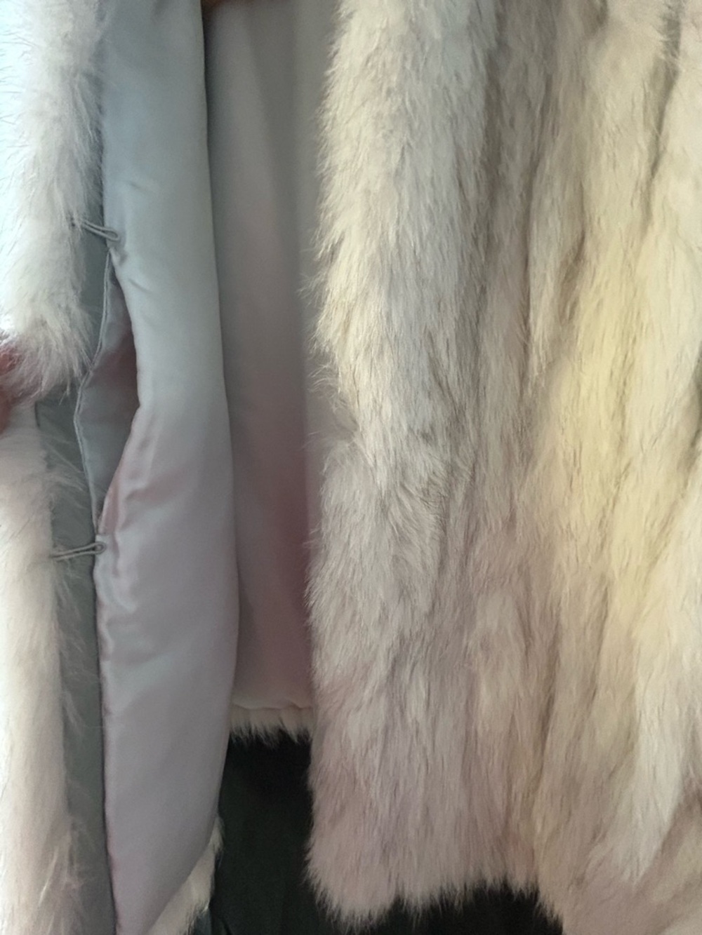 Vintage Genuine Fox Fur Coat White Cream Short Ranched Vintage Women's Medium M - Picture 12 of 13